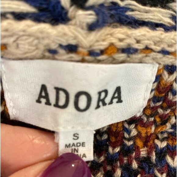 ADORA Oversized Cardigan Sweater Sz Small Multicolor Southwest or Tribal Pattern - Picture 9 of 12